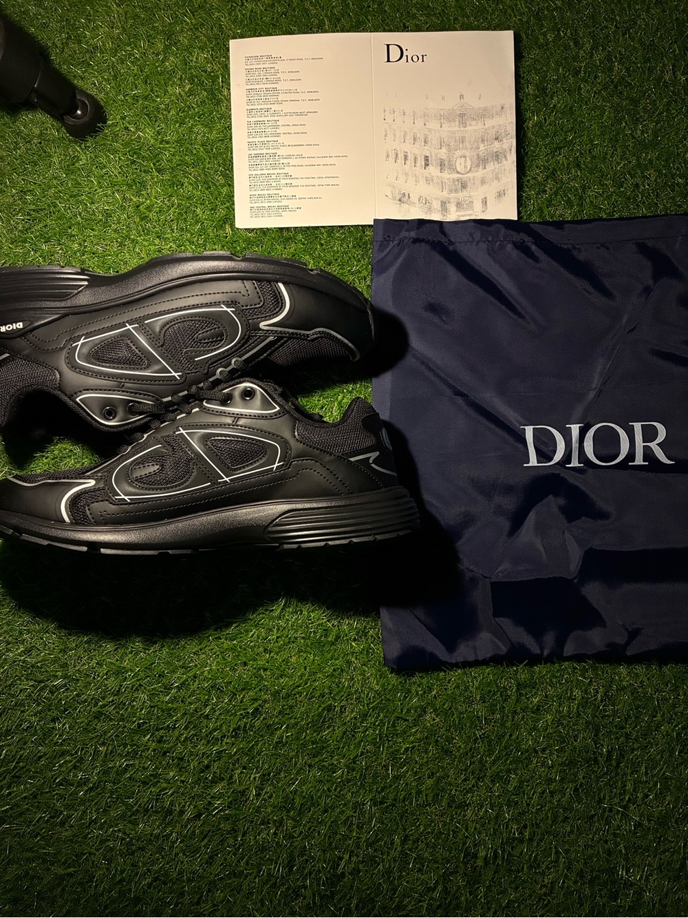 Dior Men’s Black Sneakers with Reflective Trim
